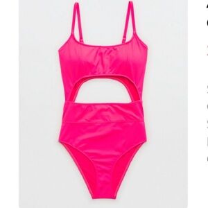 AERIE SEAMED CUT OUT ONE PIECE SWIMSUIT